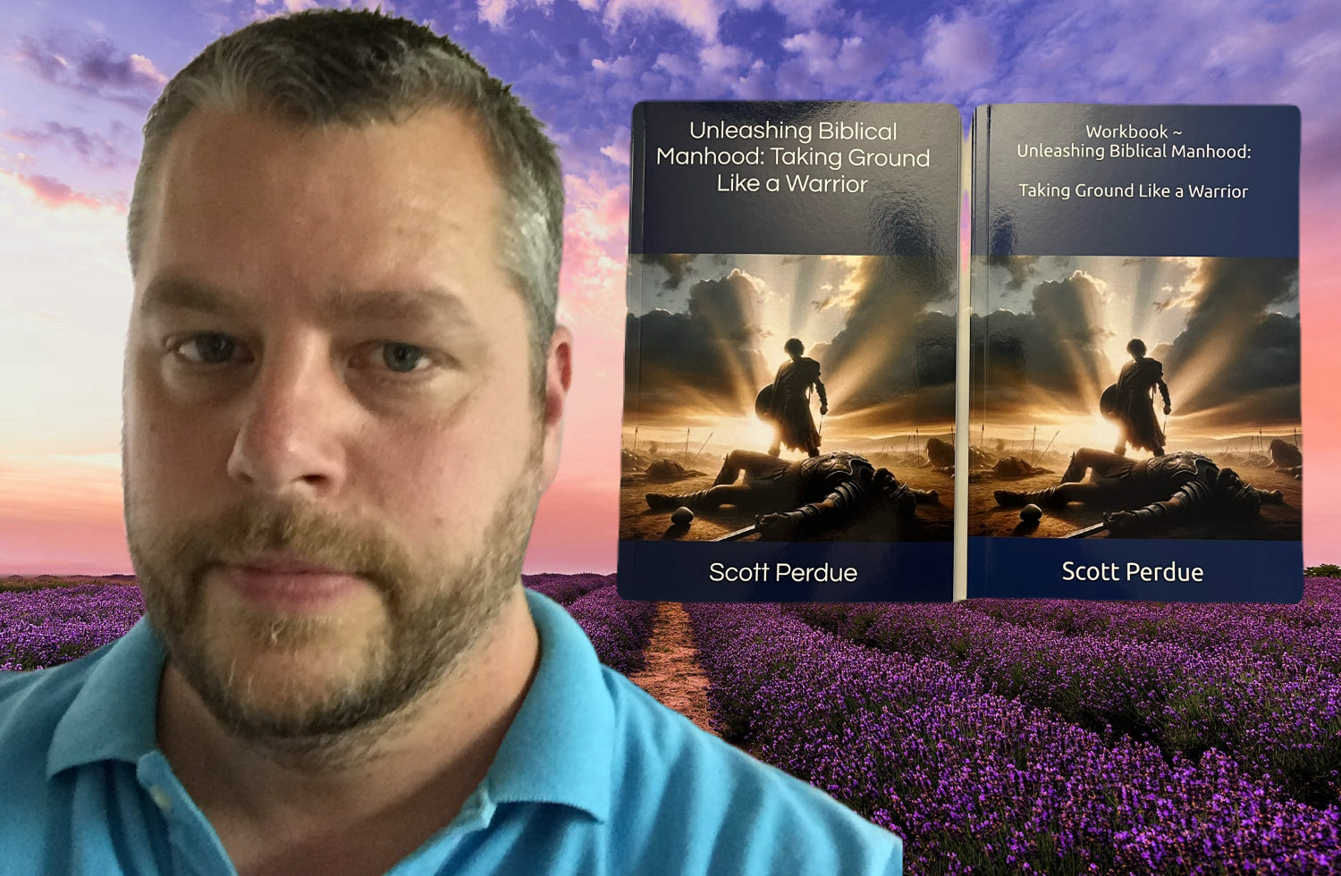 Group Study Set ~ Unleashing Biblical Manhood:  Taking Ground Like a Warrior ~ Paperback Book & Workbook Set of 2