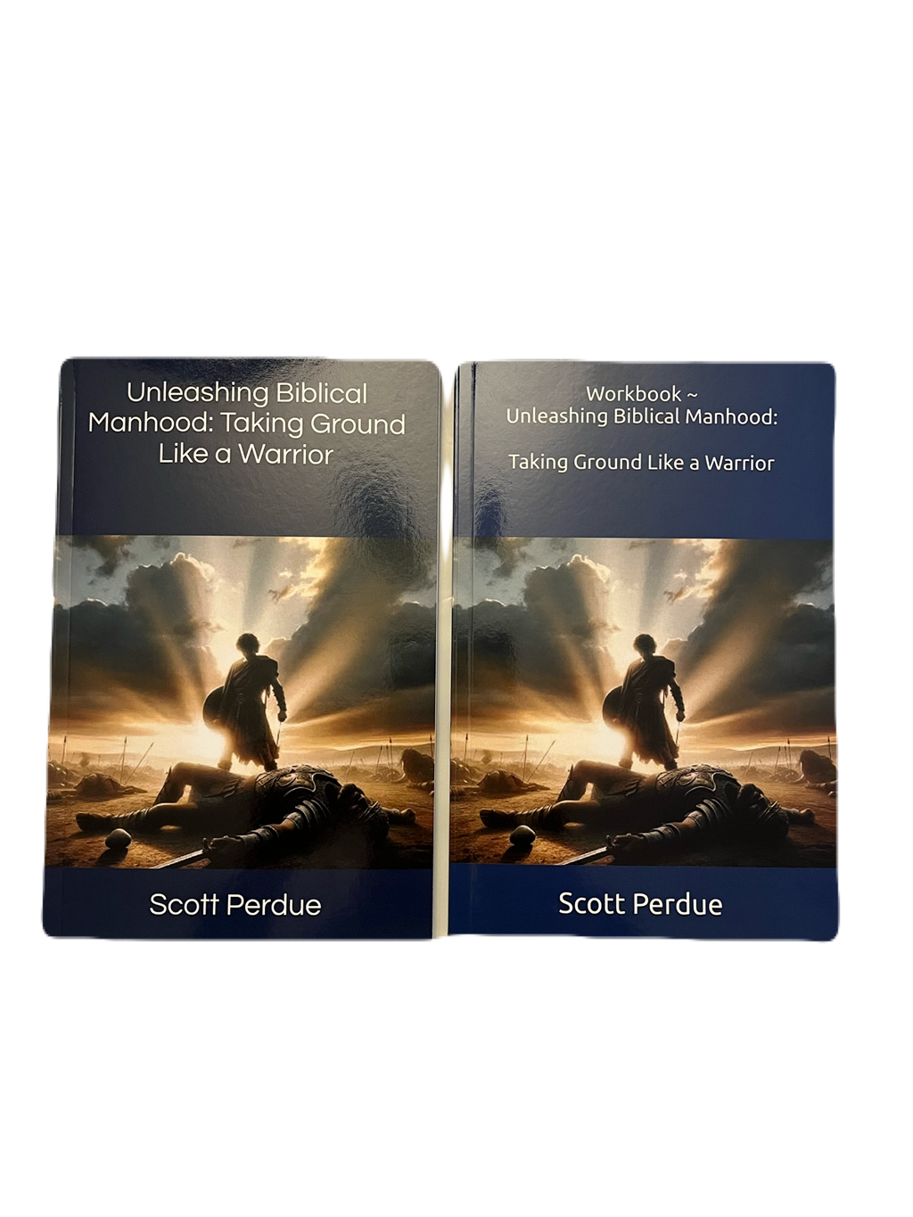 Group Study Set ~ Unleashing Biblical Manhood:  Taking Ground Like a Warrior ~ Paperback Book & Workbook Set of 2