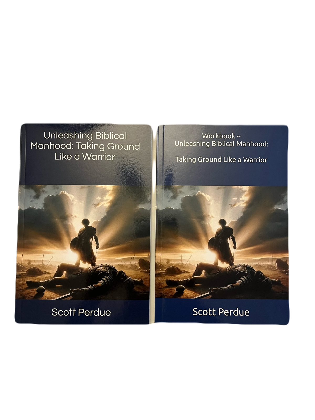 Group Study Set ~ Unleashing Biblical Manhood:  Taking Ground Like a Warrior ~ Paperback Book & Workbook Set of 2